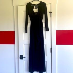 Black long high slit sexy.